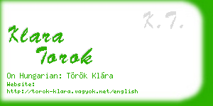klara torok business card