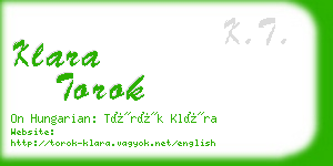 klara torok business card
